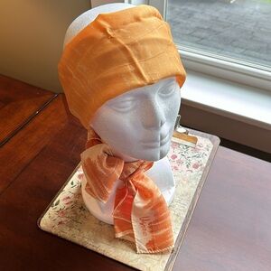 Vera Neumann vintage acetate scarf euc tangerine orange spring scarf no issues